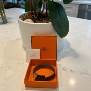 Hermes Leather cuff bracelet